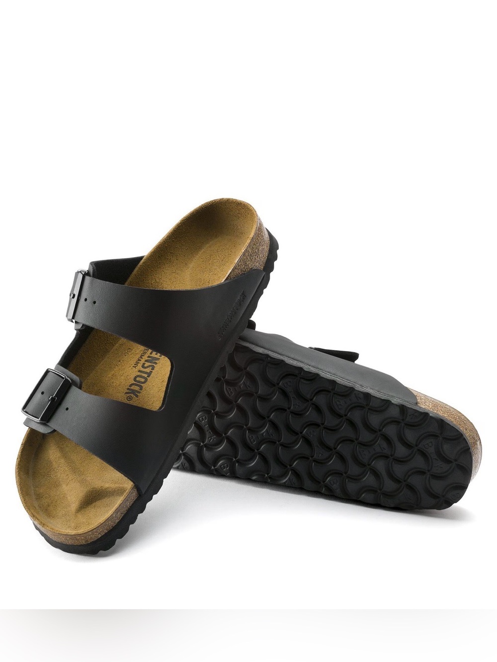 Birkenstock Arizona Men's Two-Strap Sandals in Black and Brown